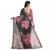 Black printed chanderi saree with blouse