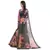 Black printed chanderi saree with blouse