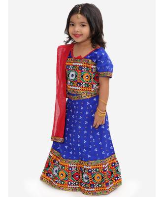 Blue Bandhani Print Lehenga Choli 3