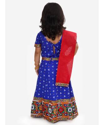 Blue Bandhani Print Lehenga Choli 4
