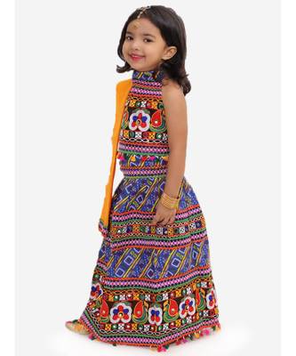 Blue Halter Neck Lehenga Choli 3