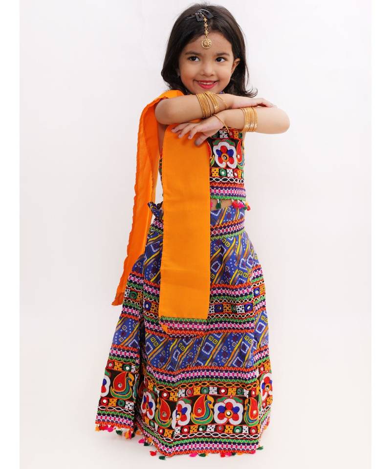 Blue Halter Neck Lehenga Choli