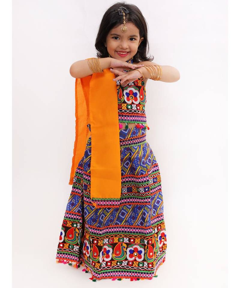 Blue Halter Neck Lehenga Choli