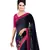 Blue printed georgette saree with blouse
