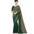 Green printed georgette saree with blouse