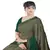 Green printed georgette saree with blouse