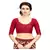 Maroon printed georgette saree with blouse