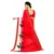 Red printed georgette saree with blouse