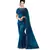 Blue plain georgette saree with blouse