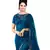 Blue plain georgette saree with blouse