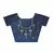 Blue plain georgette saree with blouse