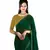 Green plain georgette saree with blouse