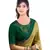 Yellow plain georgette saree with blouse