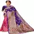 Blue woven cotton saree with blouse