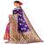 Blue woven cotton saree with blouse