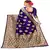 Blue woven cotton saree with blouse