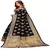 Black woven silk saree with blouse