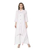white Elora Cotton Striped Designer Kurti for Women