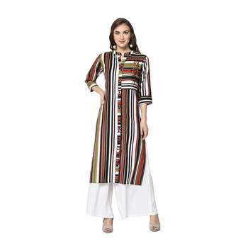 multicolor Elora Cotton Striped Designer Kurti for Women 1