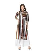 multicolor Elora Cotton Striped Designer Kurti for Women