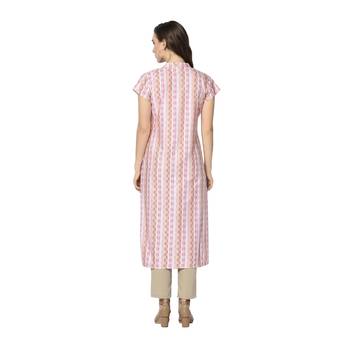 pink Elora Cotton Striped Designer Kurti for Women 5