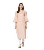 pink Elora Cotton Striped Designer Kurti for Women