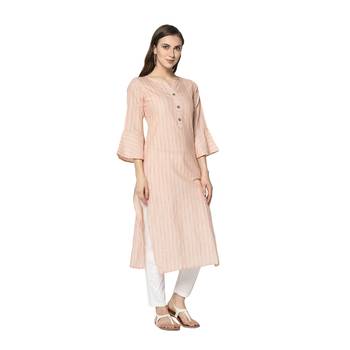 pink Elora Cotton Striped Designer Kurti for Women 4