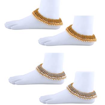Designer Traditional  Anklet Wedding Jewellery  For Women Girls Set 2