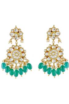 golden beautiful vintage look traditional ahemdabadi kundan earring