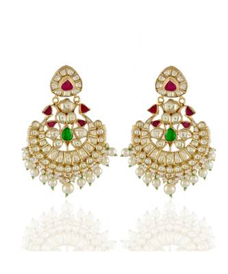 royal vintage ahemdabadi kundan chand bali earring 1