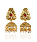 golden kundan stylish traditional jhumka