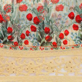 Yellow Georgette Printed Women's Semi-Stitched Sharara  Suit 6