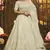 White embroidered georgette Semi Stitched bridal lehenga