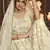 White embroidered georgette Semi Stitched bridal lehenga