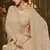 Light-brown embroidered georgette Semi Stitched bridal lehenga