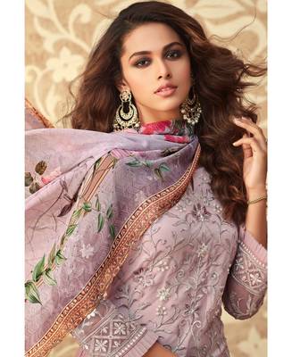 Light-pink resham embroidery net salwar 2