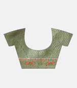   light green woven dupion silk saree with blouse