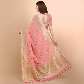 Pink Pure Georgette with Hand Brush Printed Saree 3