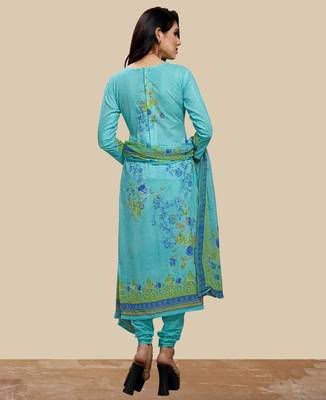 Blue thread embroidery cotton salwar 2