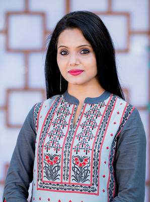 Grey printed cotton kurtas-and-kurtis 2