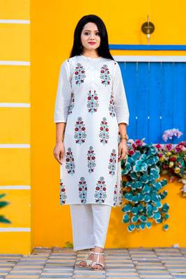 White printed cotton kurtas-and-kurtis 1