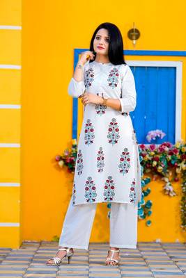 White printed cotton kurtas-and-kurtis 3