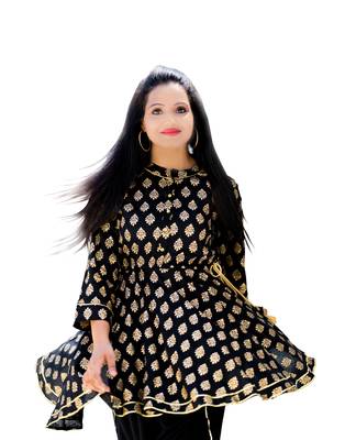 Black printed rayon kurtas-and-kurtis 3