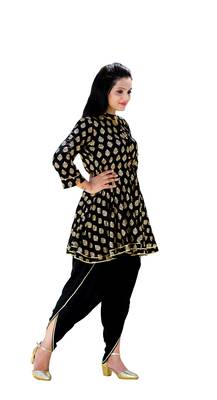 Black printed rayon kurtas-and-kurtis 4