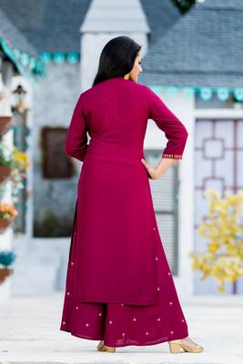 Wine printed rayon kurtas-and-kurtis 2