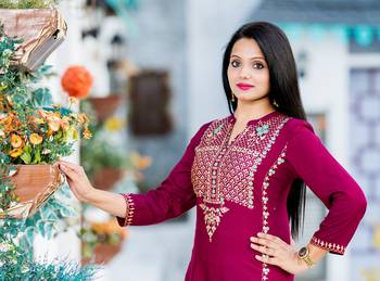 Wine printed rayon kurtas-and-kurtis 3
