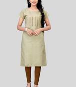 Grey printed cotton party-wear-kurtis