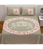 grey printed cotton bed-sheets
