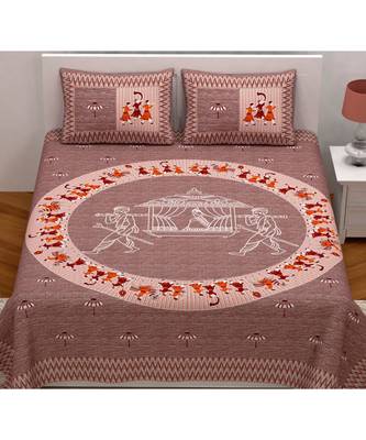 pink printed cotton bed-sheets 1