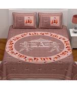 pink printed cotton bed-sheets